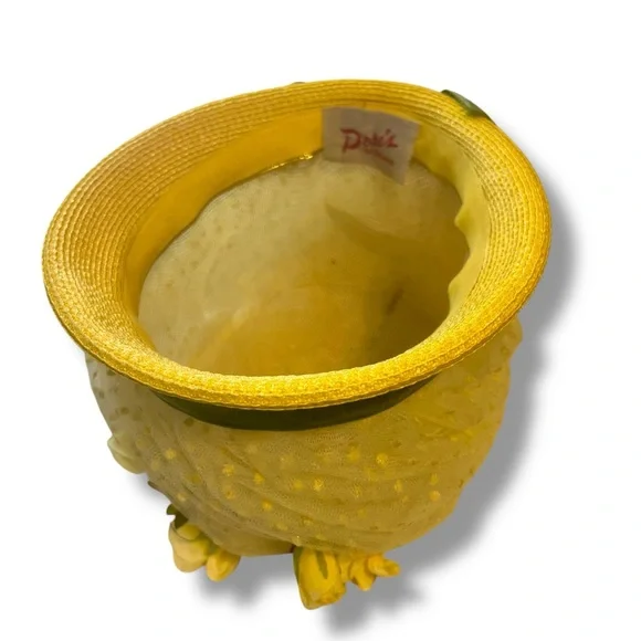 Vintage Doris Designs Bouffant Bubble Hat w/Yellow Polka Dot Tulle and Roses - Picture 5 of 8